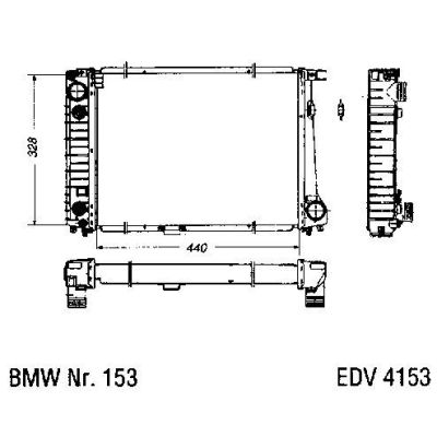 NEU + Kühler BMW 3 E 30 320 / 325 Automatic - 9.87 - 8.xx - Kühlsystem Wasserkühler / Radiator + + + NEU | MAV - 44461