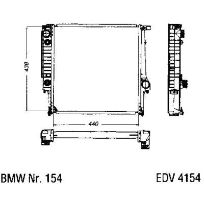 NEU + Kühler BMW 3 E 30 320 / 325 Klimaanlage / Automatic - 9.87 - 8.xx - Kühlsystem Wasserkühler / Radiator + | MAV - 44462