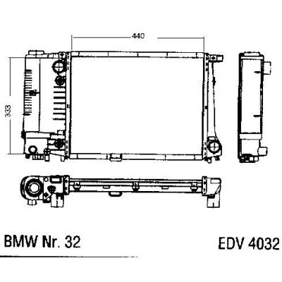 NEU + Kühler BMW 3 E 36 316 / 318 Schaltgetriebe - 9.90 - 8.xx - BMW 5 E 34 518 - 9.92 - 8.xx - Kühlsystem Was | MAV - 44394 [ E 36 ]