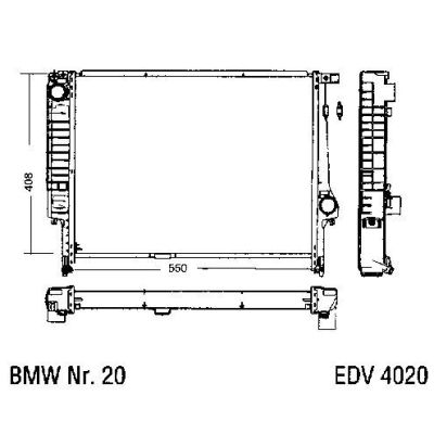 NEU + Kühler BMW 3 E 36 325 TDS / TD4 Klimaanlage / Automatic / Schaltgetriebe - 9.91 - 8.xx - Kühlsystem Wass | MAV - 44384