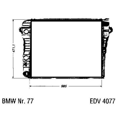 NEU + Kühler BMW 5 E 12 520 Klimaanlage / Schaltgetriebe - 9.77 - 8.81 - Kühlsystem Wasserkühler / Radiator + | MAV - 44428