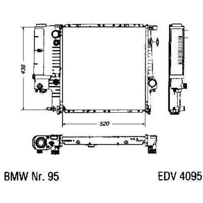 NEU + Kühler BMW 5 E 34 520 / 525 - 24V Klimaanlage / Automatic - 9.87 - 8.92 - Kühlsystem Wasserkühler / Radi | MAV - 44444