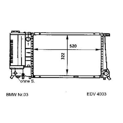 NEU + Kühler BMW 5 E 34 520 / 525 Klimaanlage / Schaltgetriebe - 9.87 - 8.92 - Kühlsystem Wasserkühler / Radia | MAV - 44371