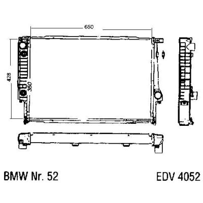 NEU + Kühler BMW 5 E 34 525 Klimaanlage / Automatic - 9.91 - 8.95 - Kühlsystem Wasserkühler / Radiator + + + N | MAV - 44407