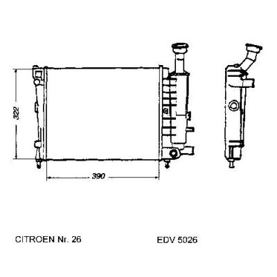 NEU + Kühler Citroen AX 1.4D / TRD Schaltgetriebe - 9.88 - 8.xx - Kühlsystem Wasserkühler / Radiator 390 x 322 | MAV - 44534