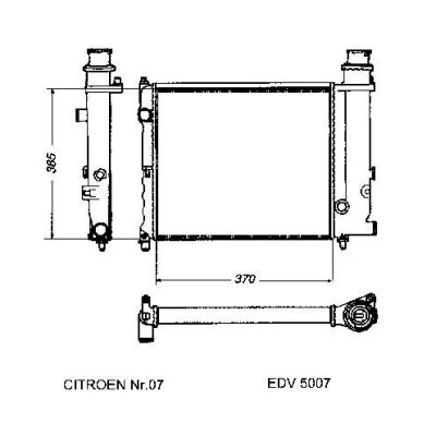 NEU + Kühler Citroen BX / 14 1.4 E / RE Schaltgetriebe - 9.82 - 8.87 - Kühlsystem Wasserkühler / Radiator 370 | MAV - 44516