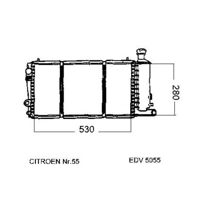 NEU + Kühler Citroen C 15 E 1.1 / 1.4 Schaltgetriebe - 9.88 - 8.xx - Kühlsystem Wasserkühler / Radiator 530 x | MAV - 44563