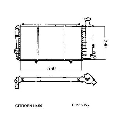 NEU + Kühler Citroen Visa / C 15 D 1.6 GTi / 1.7D Schaltgetriebe - 9.88 - 8.xx - Kühlsystem Wasserkühler / Rad | MAV - 44564