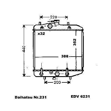 NEU + Kühler Daihatsu Charade 1.3 / 1.6 - 16V Automatic - Daihatsu 9.87 - 8.93 - Kühlsystem Wasserkühler / Rad | MAV - 44235