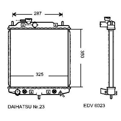 NEU + Kühler Daihatsu Move Efi 0.9 Automatic - Daihatsu 9.96 - 8.xx - Kühlsystem Wasserkühler / Radiator 325 x | MAV - 44231
