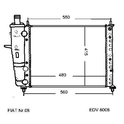 NEU + Kühler Fiat Brava 1.6 Schaltgetriebe / Automatic - 9.98 - 8.xx - Kühlsystem Wasserkühler / Radiator 480 | MAV - 44722