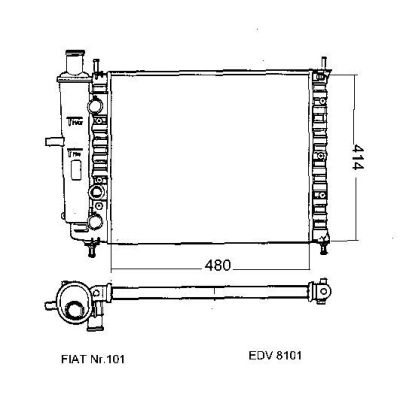 NEU + Kühler Fiat Bravo / Brava / Marea 1.4 - 12V Schaltgetriebe - 9.95 - 8.xx - Kühlsystem Wasserkühler / Rad | MAV - 44802 [ Bravo ]