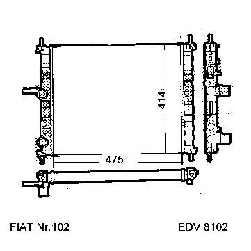 NEU + Kühler Fiat Bravo / Marea / Multipla 1.6 - 16V Schaltgetriebe / Klimaanlage - 9.97 - 8.xx - Kühlsystem W | MAV - 44803 [ Bravo ]