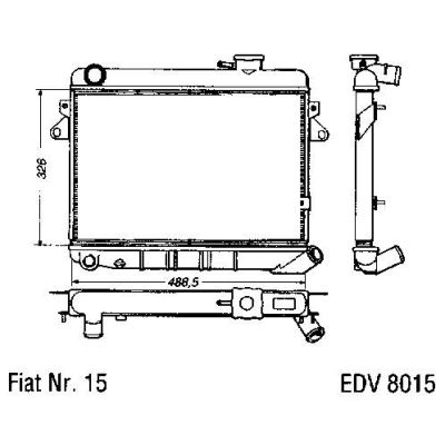 NEU + Kühler Fiat div. Modelle - Kühlsystem Wasserkühler / Radiator 488,5 x 328 / Fiat 15 + + + NEU | MAV - 44729