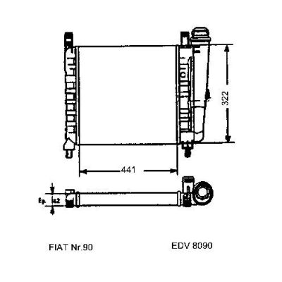 NEU + Kühler Fiat Fiorino 1.1 / 1.3 Schaltgetriebe - 9.88 - 8.xx - Kühlsystem Wasserkühler / Radiator 441 x 32 | MAV - 44792