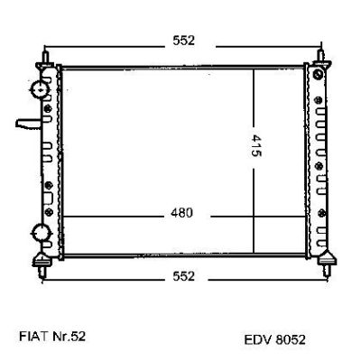 NEU + Kühler Fiat Multipla 1.6 - 16V Schaltgetriebe - 9.98 - 8.xx - Kühlsystem Wasserkühler / Radiator 480 x 4 | MAV - 44763