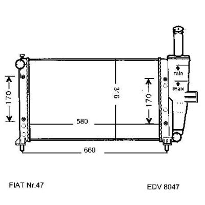 NEU + Kühler Fiat Punto 60 1.2 - 16V Schaltgetriebe - 9.99 - 8.xx - Kühlsystem Wasserkühler / Radiator 580 x 3 | MAV - 44758