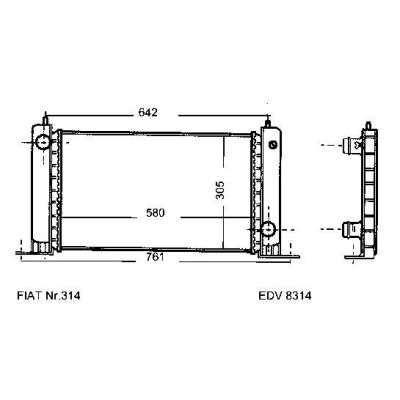 NEU + Kühler Fiat Stilo 1.6 - 16V Schaltgetriebe - 9.01 - 8.xx - Kühlsystem Wasserkühler / Radiator 580 x 305 | MAV - 44829