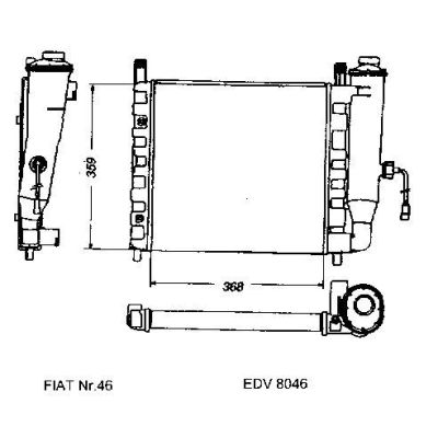 NEU + Kühler Fiat Strada 60 1.1 Schaltgetriebe - 9.82 - 8.xx - Kühlsystem Wasserkühler / Radiator 368 x 395 / | MAV - 44757