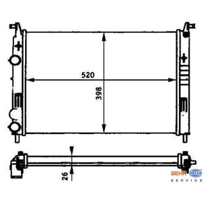 NEU + Kühler Fiat Strada div. Modelle Schaltgetriebe - 9.xx - 8.xx - Kühlsystem Wasserkühler / Radiator 520 x | MAV - 44818