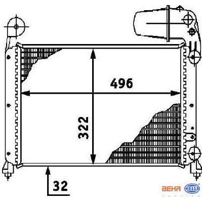 NEU + Kühler Fiat Tempra D Diesel / div. Modelle - 9.xx - 8.xx - Kühlsystem Wasserkühler / Radiator 496 x 322 | MAV - 44814