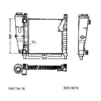 NEU + Kühler Fiat Uno 55 / 70 / 75 / Duna / Fiorino E / IE / Selecta / Weekend 1.0 / 1.1 / 1.3 / 1.5 Schaltget | MAV - 44732