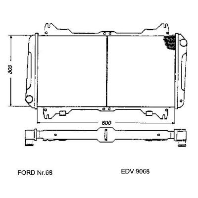 NEU + Kühler Ford Escort MK 3 1.1 Schaltgetriebe - 9.80 - 8.86 - Kühlsystem Wasserkühler / Radiator 600 x 309 | MAV - 44916
