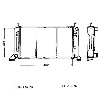 NEU + Kühler Ford Escort MK 4 1.1 OHC Schaltgetriebe - 9.85 - 8.90 - Kühlsystem Wasserkühler / Radiator 500 x | MAV - 44924