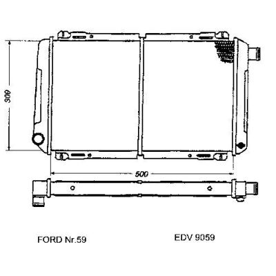 NEU + Kühler Ford Fiesta MK 2 1.1 Schaltgetriebe - 9.83 - 8.89 - Kühlsystem Wasserkühler / Radiator 500 x 309 | MAV - 44908