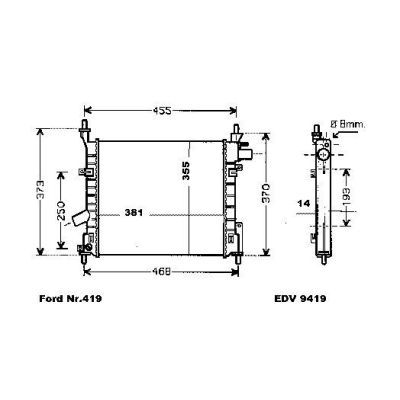 NEU + Kühler Ford Ka / Sport / Street 1.3 / 1.6 Schaltgetriebe - 9.01 - 8.xx - Kühlsystem Wasserkühler / Radia | MAV - 45014