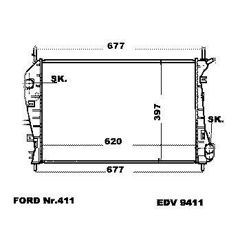 NEU + Kühler Ford Mondeo div. Modelle - 9.xx - 8.xx - Kühlsystem Wasserkühler / Radiator 620 x 397 / Ford 411 | MAV - 45006