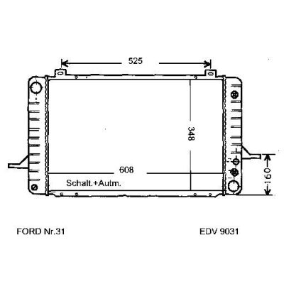 NEU + Kühler Ford Sierra MK 1 / MK 2 1.3 / 1.6 / 2.0 Schaltgetriebe / Automatic - 9.82 - 8.94 - Kühlsystem Was | MAV - 44880