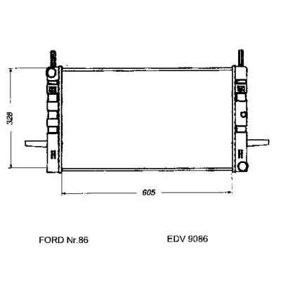 NEU + Kühler Ford Sierra MK 2 1.4 / 1.6 / 1.8 / 2.0 OHC Schaltgetriebe - 9.86 - 8.93 - Kühlsystem Wasserkühler | MAV - 44933