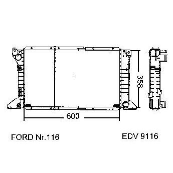 NEU + Kühler Ford Transit MK 4 2.5 TD Schaltgetriebe - 9.94 - 8.xx - Kühlsystem Wasserkühler / Radiator 600 x | MAV - 44962