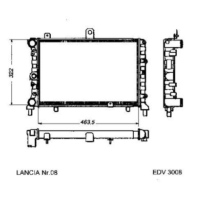 NEU + Kühler Lancia Delta / Prisma 1.3 / 1.5 / 1.6 - 9.85 - 8.86 - Kühlsystem Wasserkühler / Radiator + + + NE | MAV - 44322