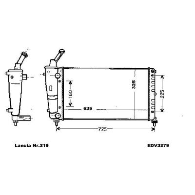 NEU + Kühler Lancia Ypsilon 1.2 - 16V - 9.00 - 8.03 - Kühlsystem Wasserkühler / Radiator + + + NEU | MAV - 44365