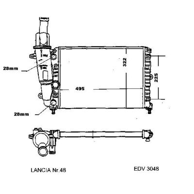 NEU + Kühler Lancia Ypsilon 1.2 - 8V - 9.95 - 8.00 - Kühlsystem Wasserkühler / Radiator + + + NEU | MAV - 44355