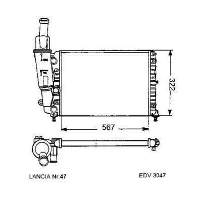 NEU + Kühler Lancia Ypsilon 1.4 - 12V - 9.96 - 8.xx - Fiat Punto 90 1.6 - 9.93 - 8.xx - Kühlsystem Wasserkühle | MAV - 44354 [ Lancia ]
