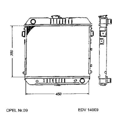 NEU + Kühler Opel Ascona B 1.6 / 1.9 / 2.0 Automatic - GM / Vauxhall 9.75 - 8.81 - Opel Manta B 1.6 / 1.8 / 1. | MAV - 45039 [ Ascona ]