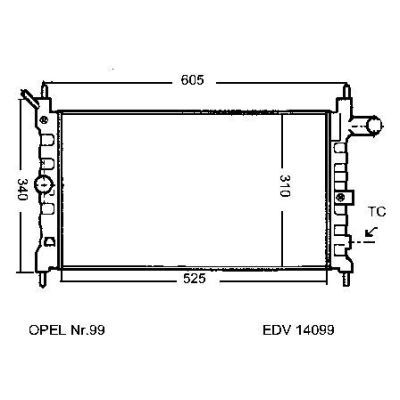 NEU + Kühler Opel Astra F .1 1.4 - 16V / 1.6 - 16V Schaltgetriebe - GM / Vauxhall 9.91 - 8.92 - Vauxhall Astra | MAV - 45115 [ Opel ]