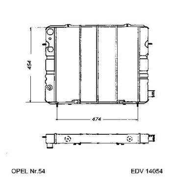 NEU + Kühler Opel Commodore 2.5 / 3.0 Schaltgetriebe / Klimaanlage - GM / Vauxhall 9.77 - 8.xx - Opel Senator | MAV - 45073 [ Commodore ]