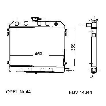 NEU + Kühler Opel Commodore 3.0 Schaltgetriebe - GM / Vauxhall 9.82 - 8.xx - Kühlsystem Wasserkühler / Radiato | MAV - 45063