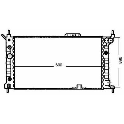 NEU + Kühler Opel div. Modelle s. Abb - GM / Vauxhall 9.xx - 8.xx - Kühlsystem Wasserkühler / Radiator 590 x 3 | MAV - 45153