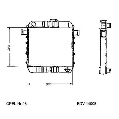 NEU + Kühler Opel Kadett B 1.6 Schaltgetriebe - GM / Vauxhall 9.64 - 8.73 - Opel Kadett C 1.6 Schaltgetriebe - | MAV - 45038 [ Kadett B ]