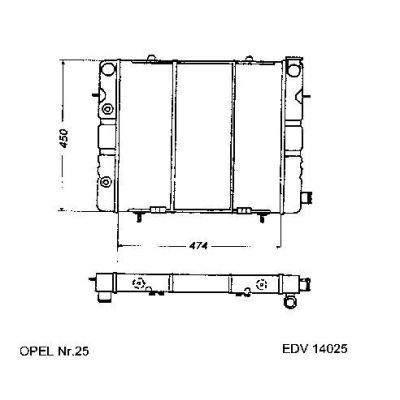 NEU + Kühler Opel Senator A 2.5 Schaltgetriebe - GM / Vauxhall 9.xx - 8.84 - Kühlsystem Wasserkühler / Radiato | MAV - 45053