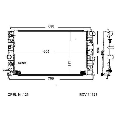 NEU + Kühler Opel Vectra B 2.0 Di - 16V / 2.5 - 24V / 2.6 - 24V Schaltgetriebe / Automatic / Klimaanlage - GM | MAV - 45134 [ Opel ]