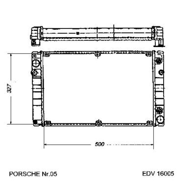 NEU + Kühler Porsche 924 S / 944 S 2.5 Automatic - 9.81 - 8.xx - Kühlsystem Wasserkühler / Radiator 500 x 327 | MAV - 44174 [ 924 ]