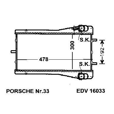 NEU + Kühler Porsche rechts div. Modelle - Kühlsystem Wasserkühler / Radiator 478 x 300 / Porsche 33 + + + NE | MAV - 44187