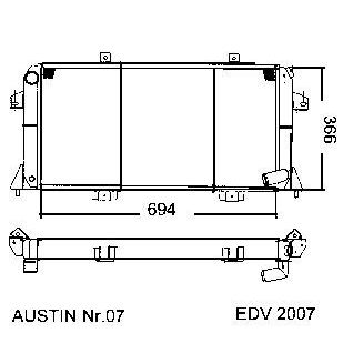 NEU + Kühler Rover / Range Rover 2.5 - Austin / BMC 09.69 - 08.85 - Kühlsystem Wasserkühler / Radiator + + + N | MAV - 44311