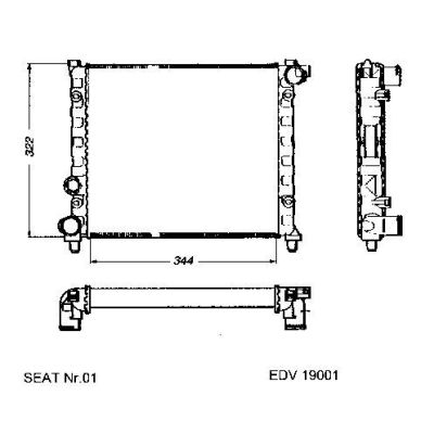 NEU + Kühler Seat Ibiza J / S 0.9 Schaltgetriebe - 9.84 - 8.93 - Kühlsystem Wasserkühler / Radiator 344 x 322 | MAV - 44191